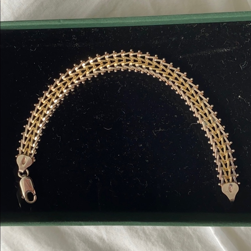 Sterling silver and gold plated bracelet